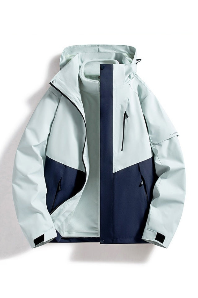 Softshelljacke Herren wasserdicht atmungsaktiv mit Kapuze Outdoor vielseitig