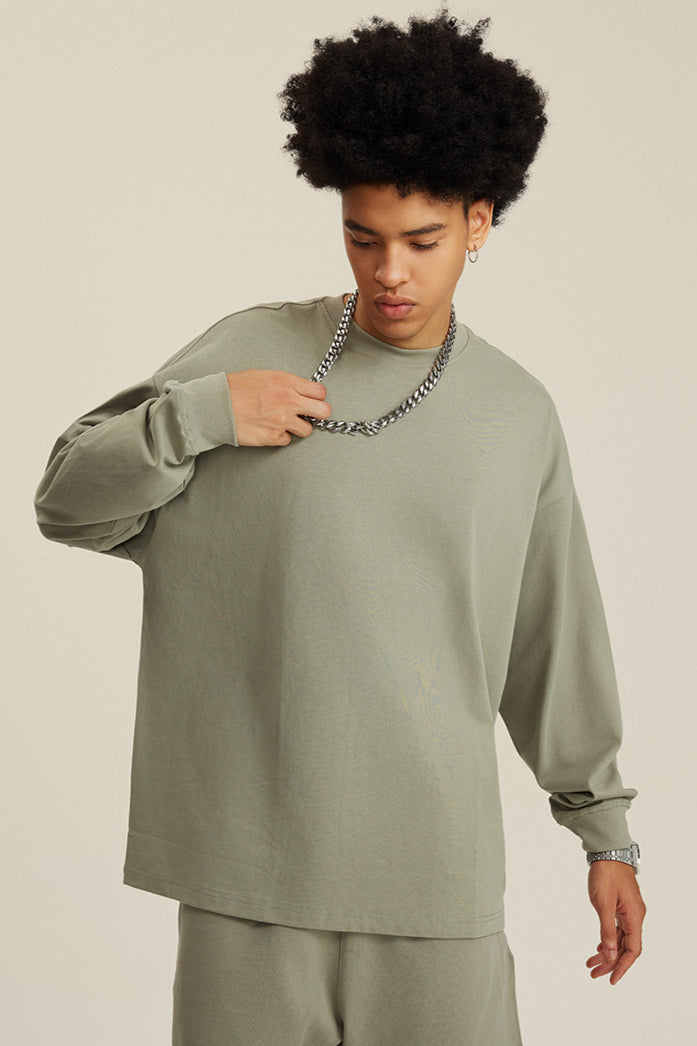 Bequemes Langarm-Sweatshirt mit Rundhalsausschnitt für Herren
