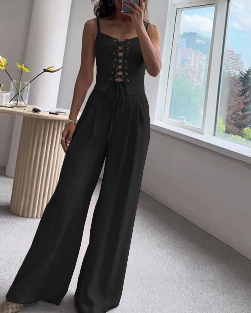 Matching Front Corset and Pants Set