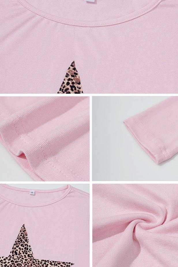 Langärmliges Crop-Top mit Leopardenmuster für Damen