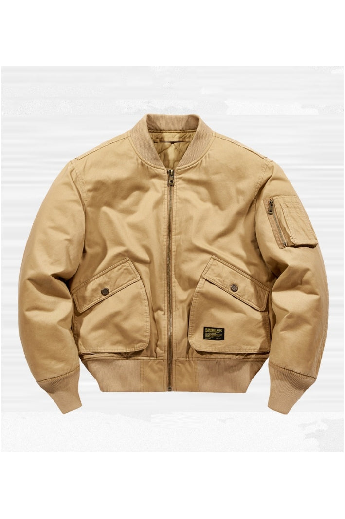 Fliegerjacke Herren klassisch robust Reißverschluss Taschen vielseitig