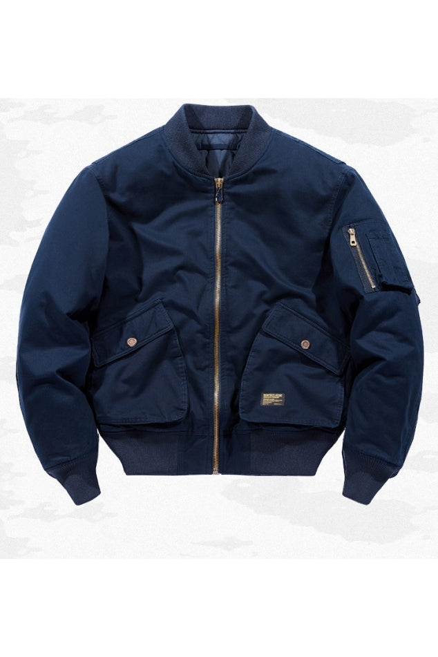 Fliegerjacke Herren klassisch robust Reißverschluss Taschen vielseitig