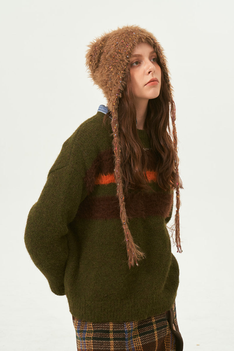 Warme Wintermütze mit Bärenmotiv für Damen