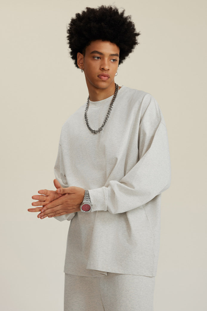 Bequemes Langarm-Sweatshirt mit Rundhalsausschnitt für Herren