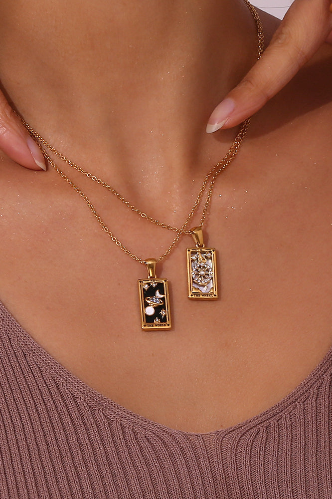 Stylish Tarot Card Pendant Necklace