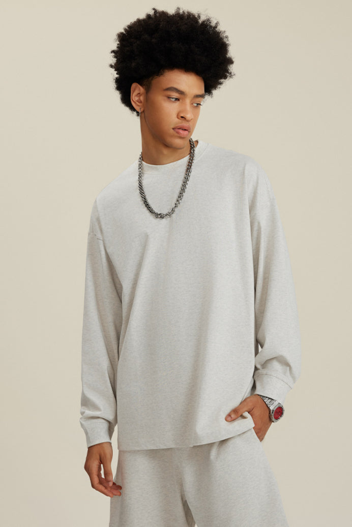 Bequemes Langarm-Sweatshirt mit Rundhalsausschnitt für Herren