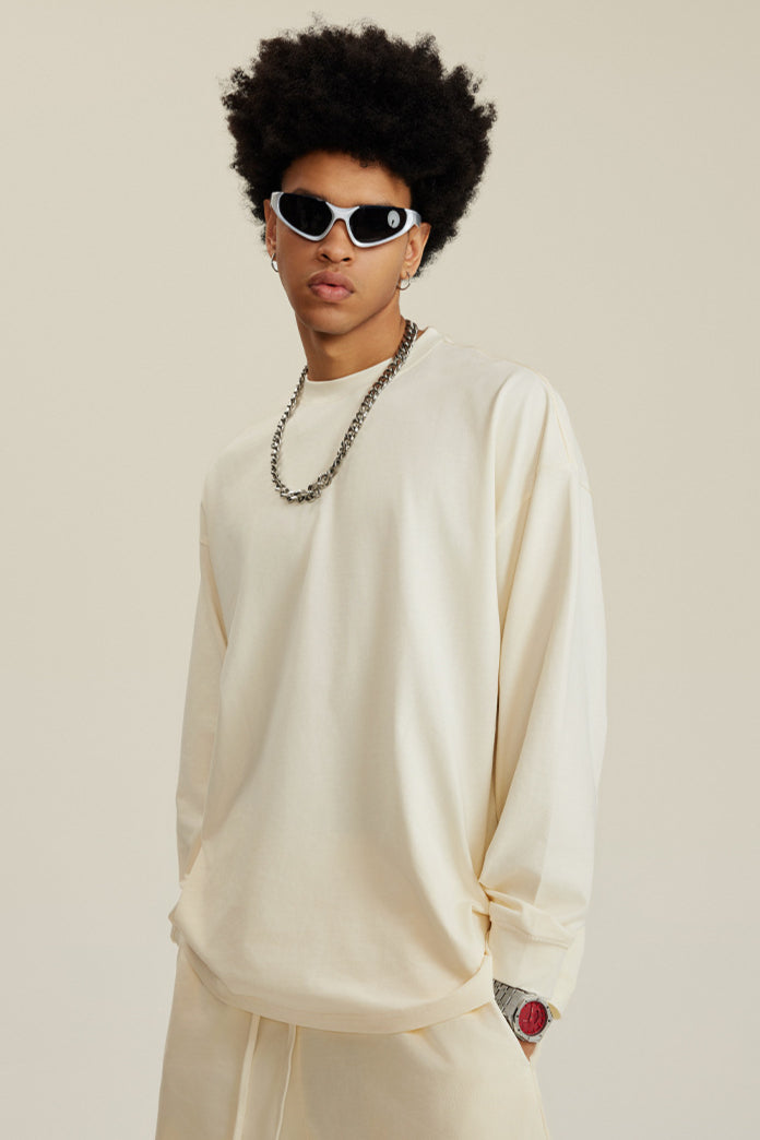 Bequemes Langarm-Sweatshirt mit Rundhalsausschnitt für Herren