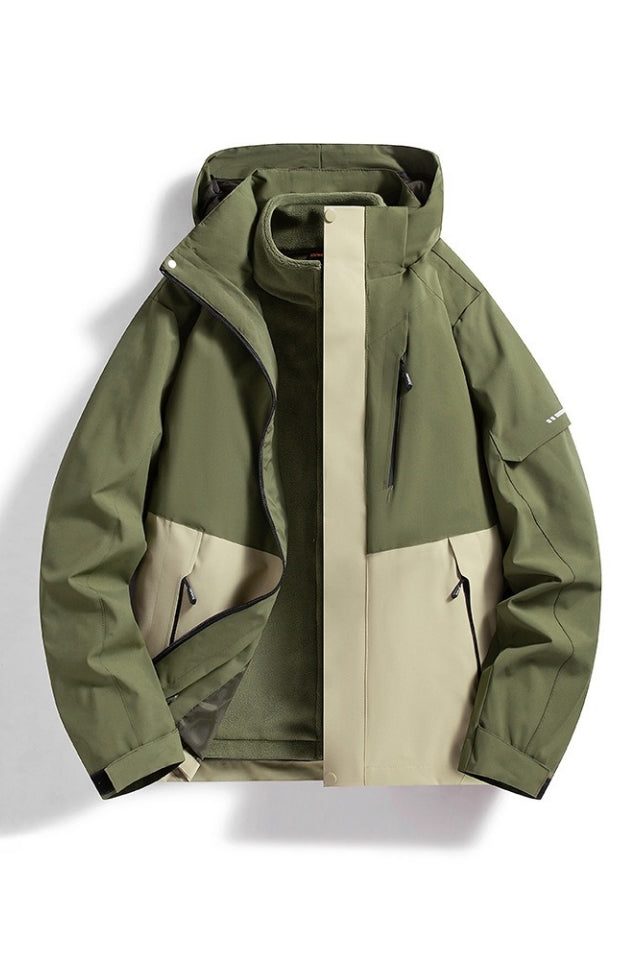 Softshelljacke Herren wasserdicht atmungsaktiv mit Kapuze Outdoor vielseitig