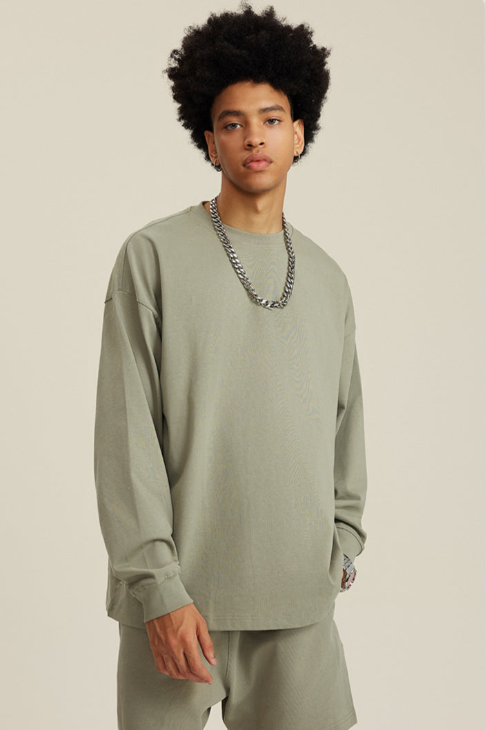 Bequemes Langarm-Sweatshirt mit Rundhalsausschnitt für Herren