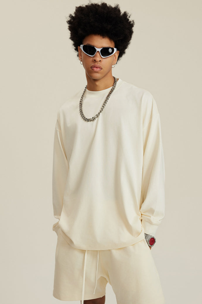 Bequemes Langarm-Sweatshirt mit Rundhalsausschnitt für Herren