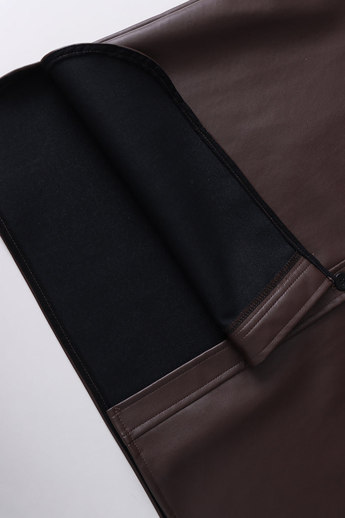 Modern Silhouette Sleek Faux Leather Jacket
