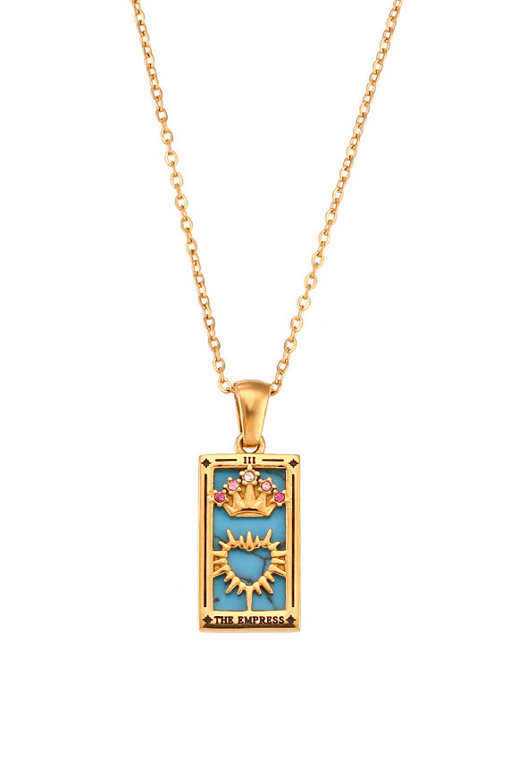 Stylish Tarot Card Pendant Necklace