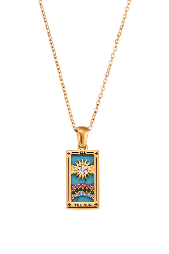 Stylish Tarot Card Pendant Necklace