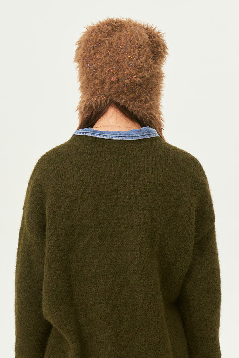 Warme Wintermütze mit Bärenmotiv für Damen