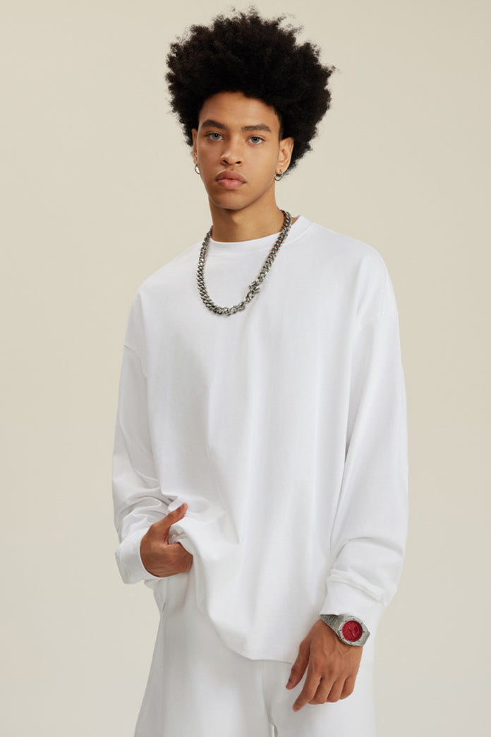 Bequemes Langarm-Sweatshirt mit Rundhalsausschnitt für Herren