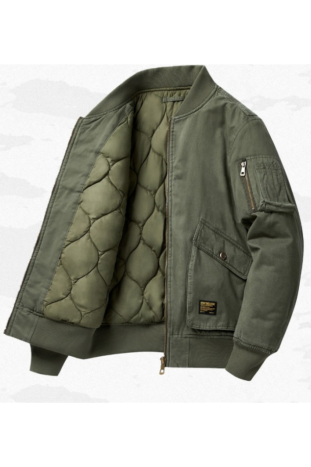 Fliegerjacke Herren klassisch robust Reißverschluss Taschen vielseitig