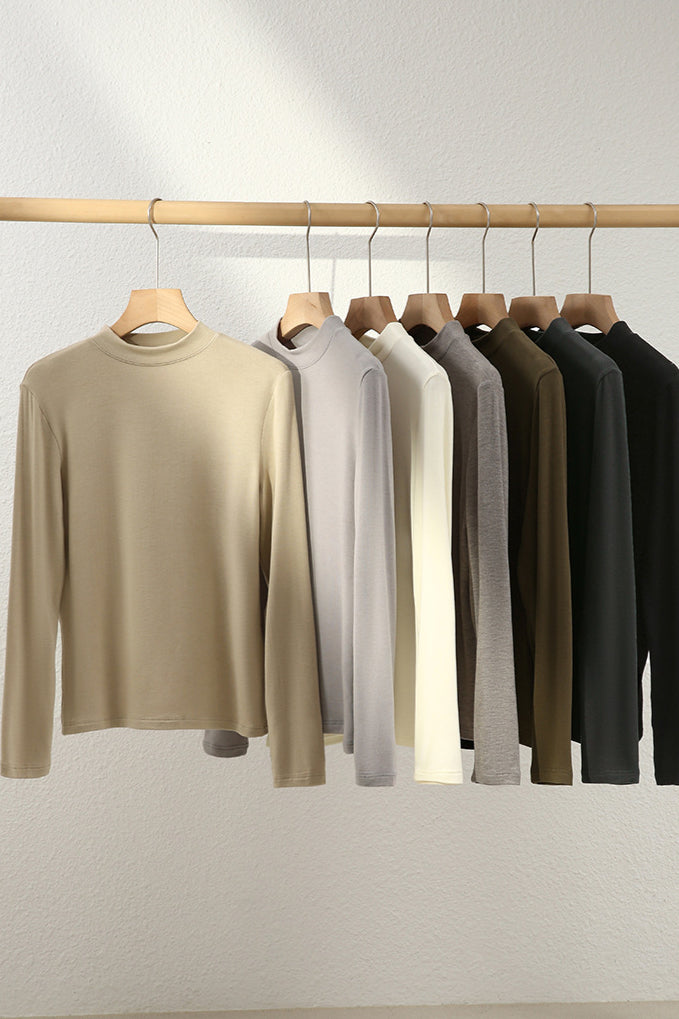 Lightweight Mock Neck Long Sleeve