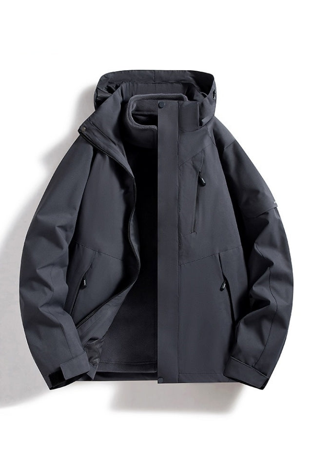 Softshelljacke Herren wasserdicht atmungsaktiv mit Kapuze Outdoor vielseitig