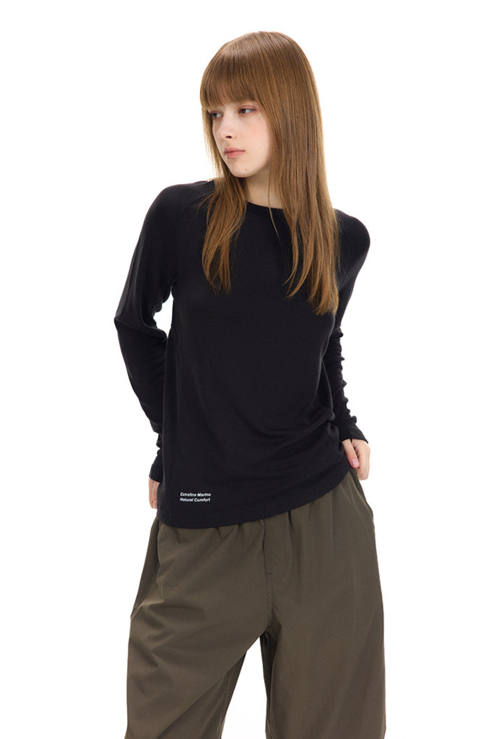 Women's Classic Black Long Sleeve Tee