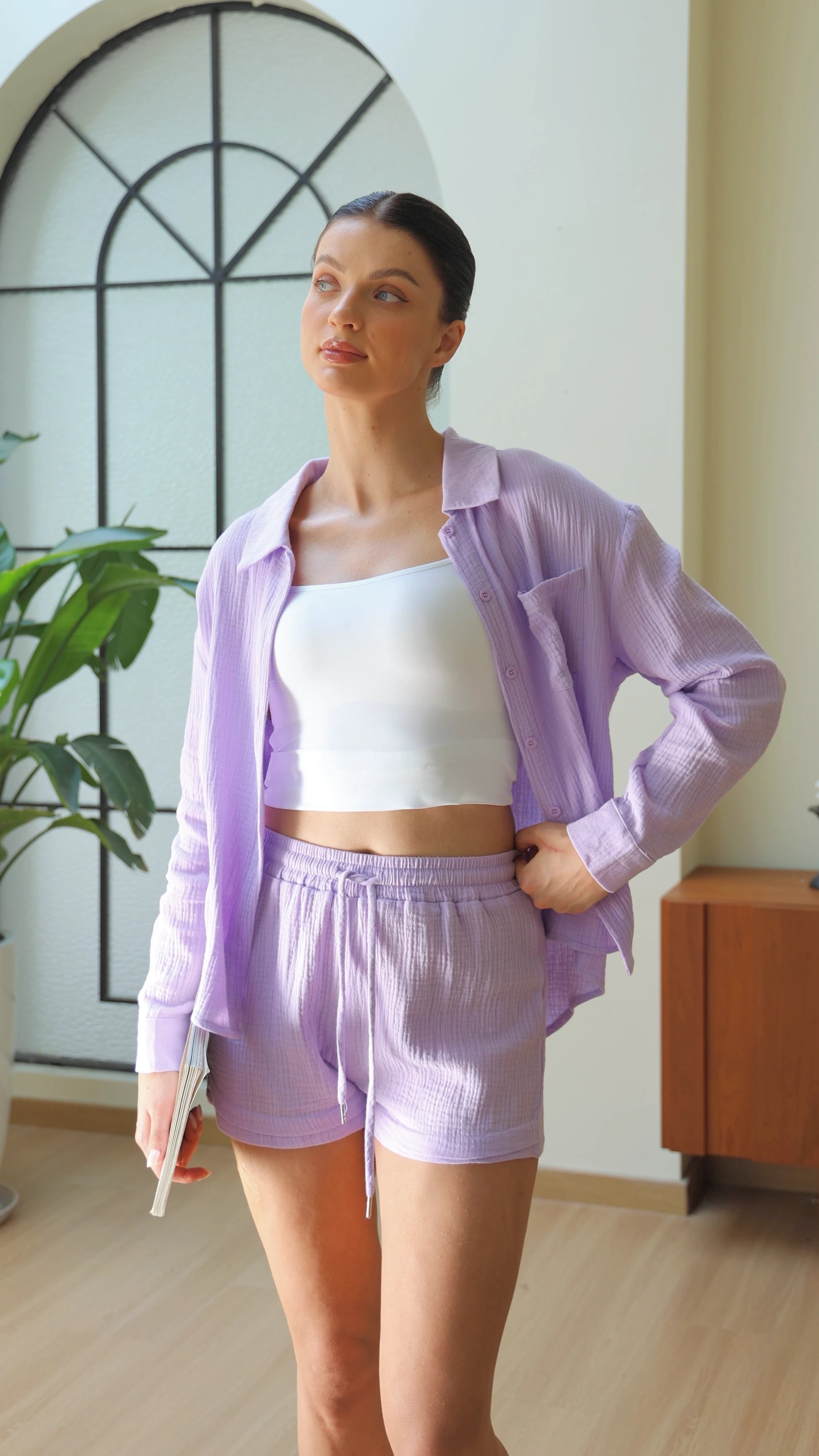 The Capri - Cotton 2 Piece Set Purple