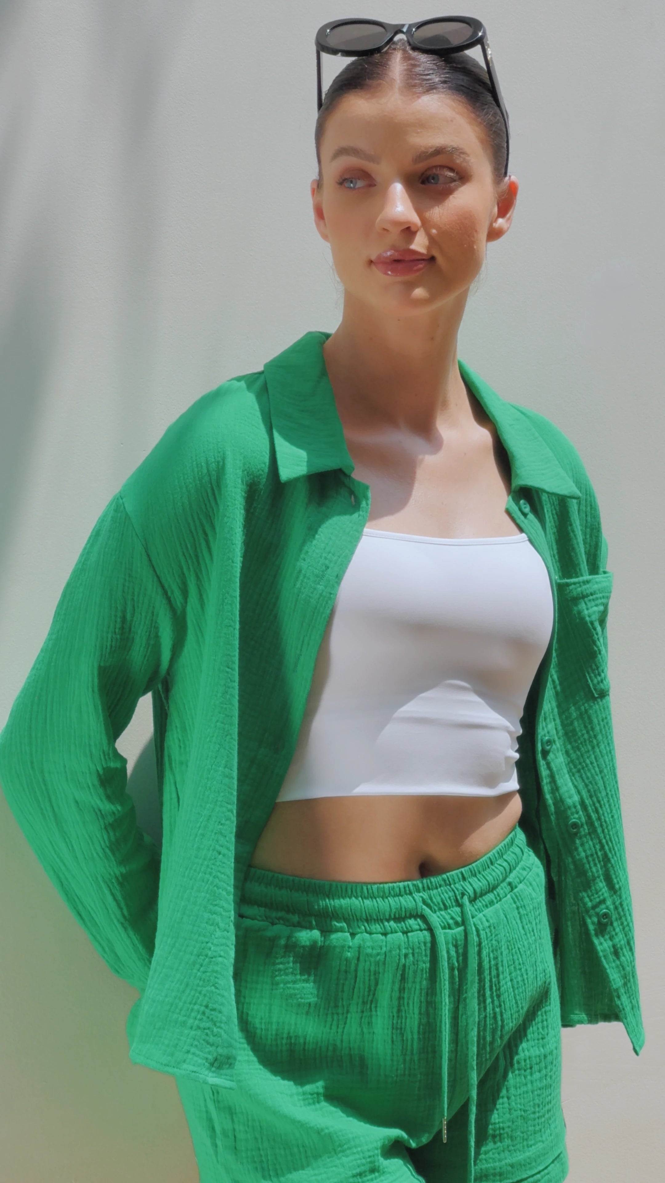 The Capri - Cotton 2 Piece Set Green