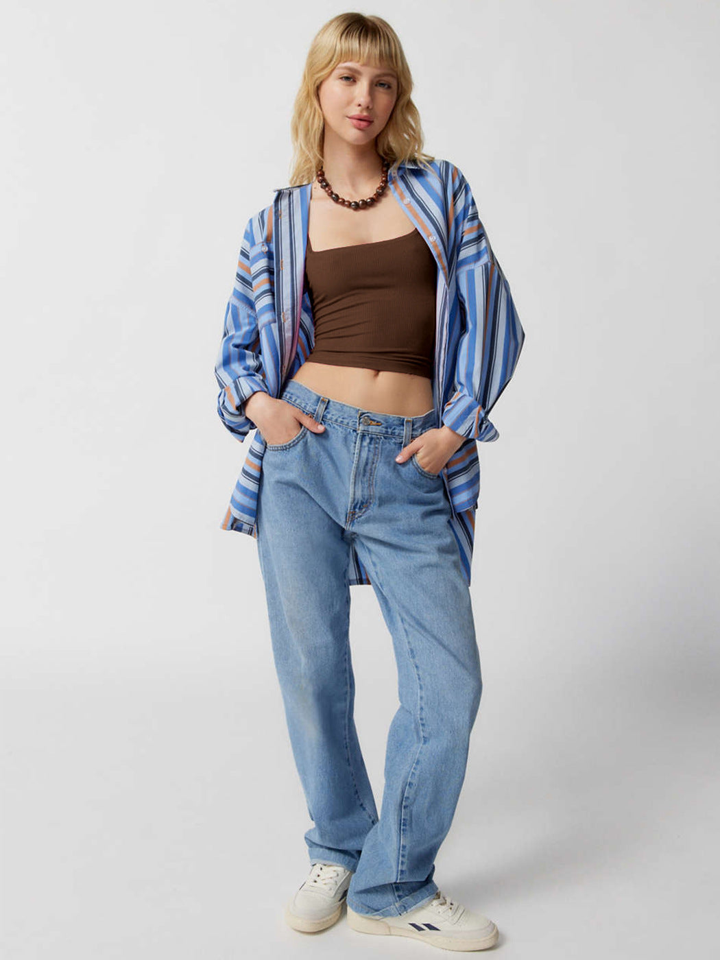 Braunes, gestricktes, Elegantes, figurbetontes Crop-Top
