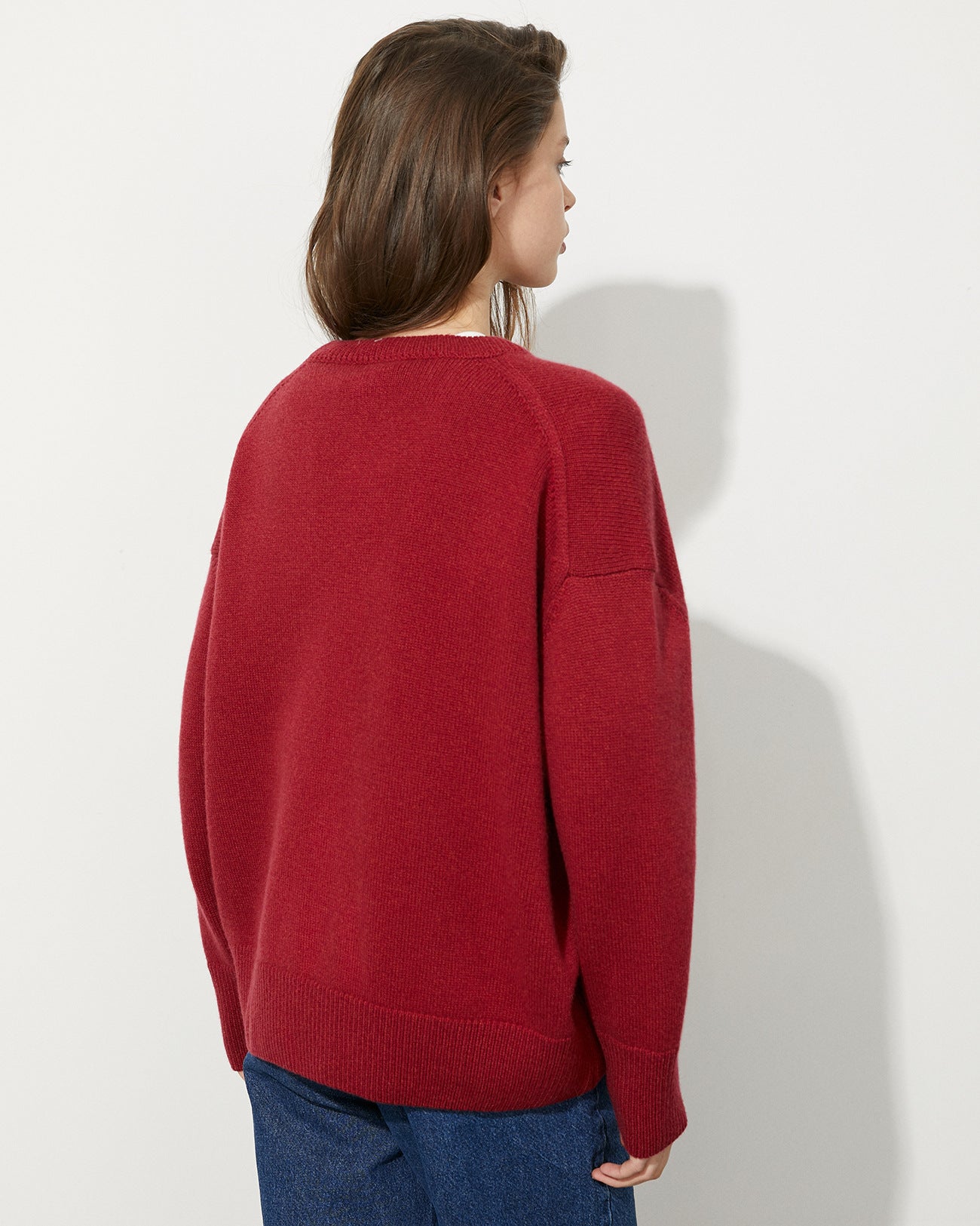 Damen Oversize Pullover Baumwolle In Herbstfarben Langarm