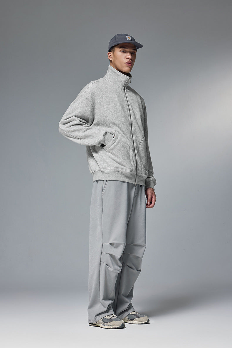Sweatjacke Herren Reißverschluss hoher Kragen Casual Streetwear bequem