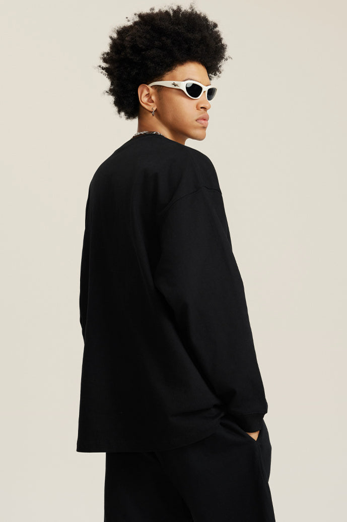 Bequemes Langarm-Sweatshirt mit Rundhalsausschnitt für Herren