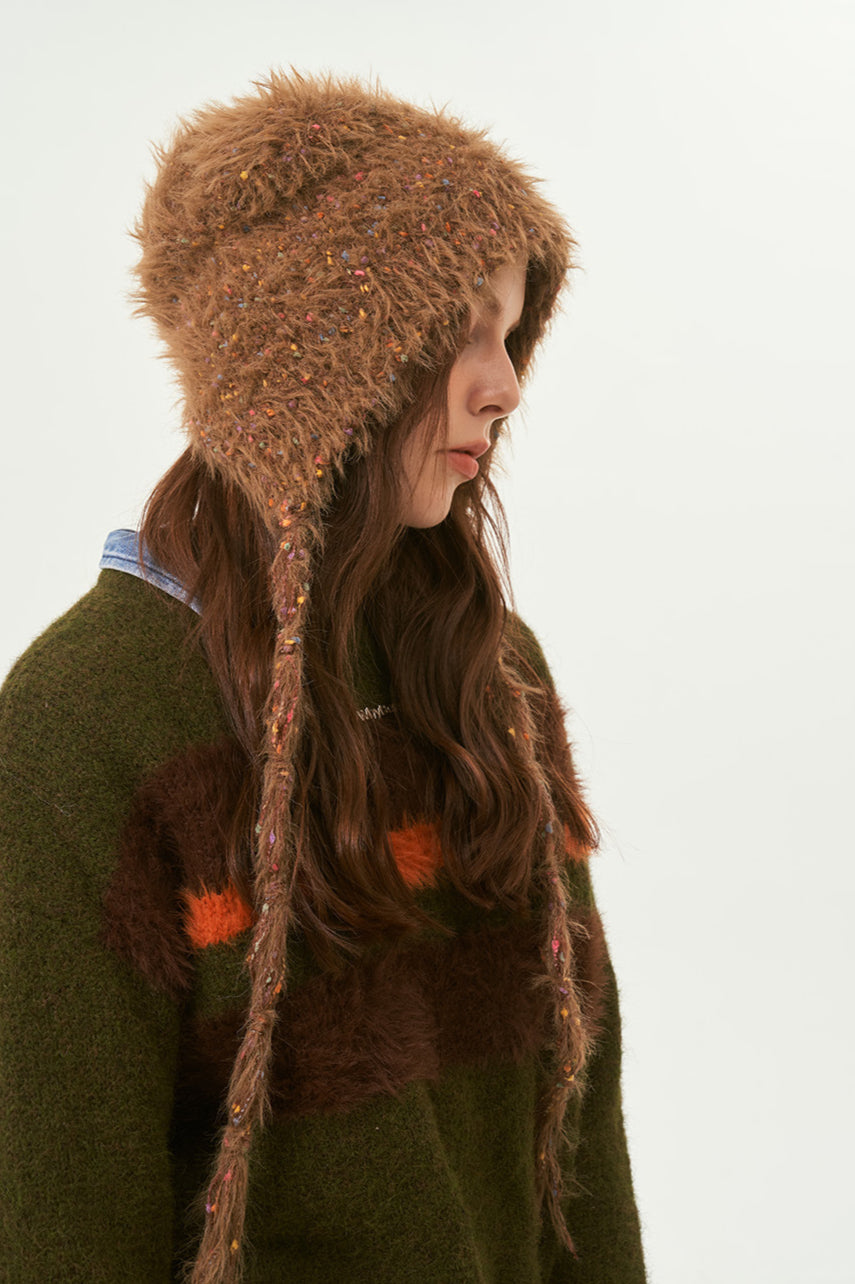 Warme Wintermütze mit Bärenmotiv für Damen