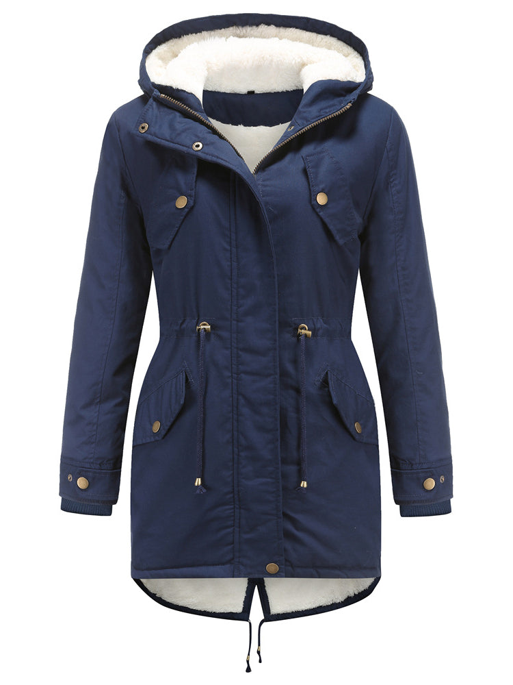 Damen Winterjacke mit Kapuze Parka Übergangsjacke