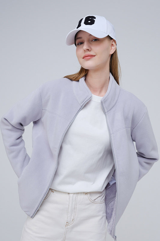 Fleecejacke Damen weich warm Reißverschluss Taschen modisch