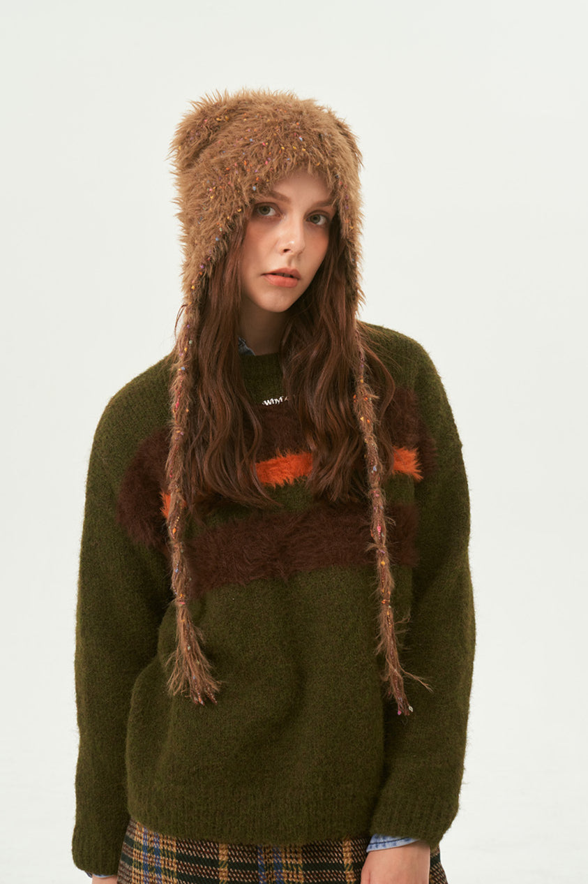 Warme Wintermütze mit Bärenmotiv für Damen
