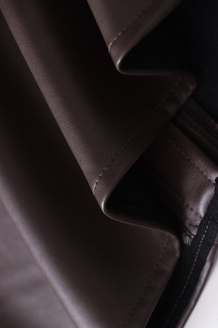 Modern Silhouette Sleek Faux Leather Jacket