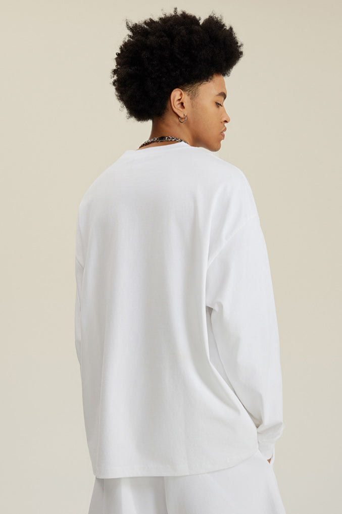 Bequemes Langarm-Sweatshirt mit Rundhalsausschnitt für Herren