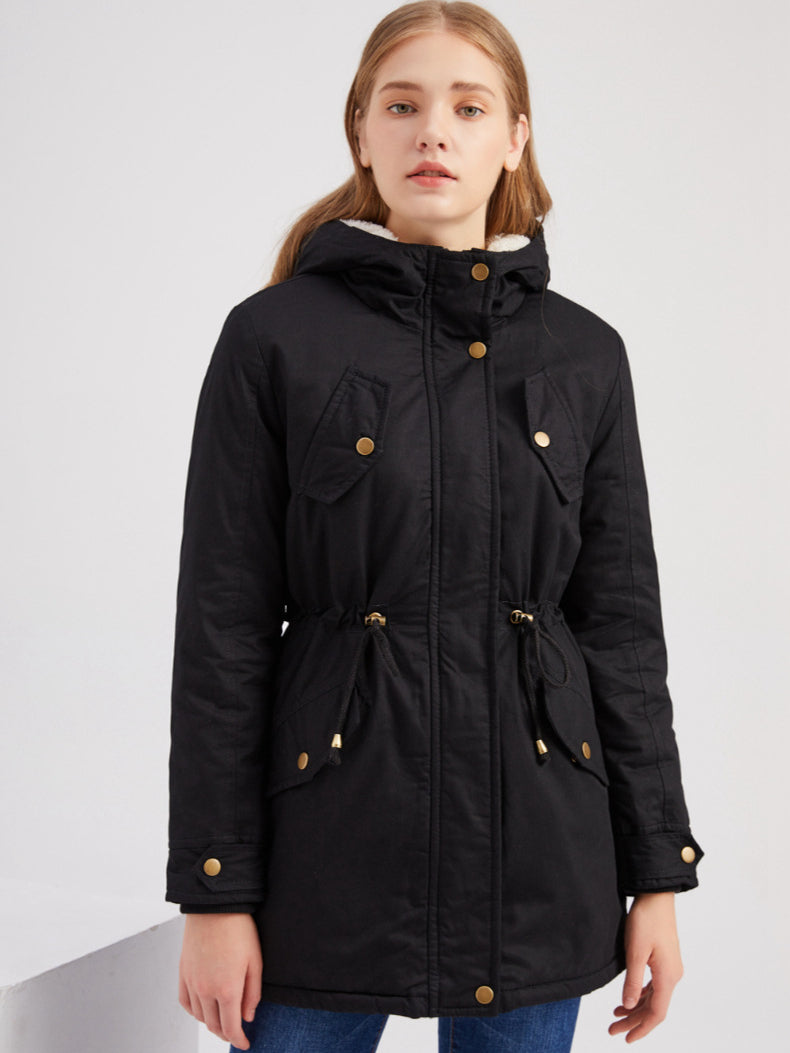 Damen Winterjacke mit Kapuze Parka Übergangsjacke