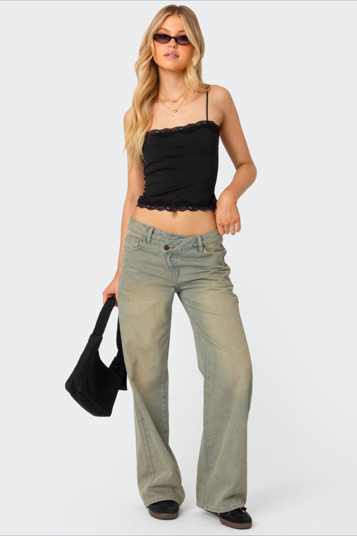 The Élan Lace-Trim Cropped Camisole