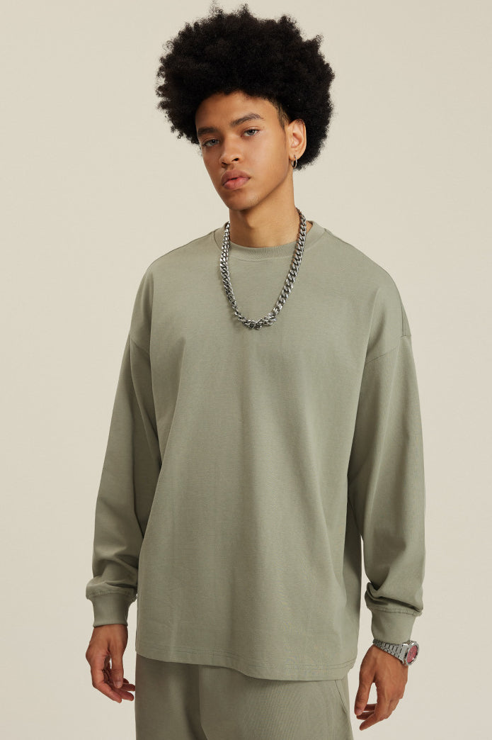 Bequemes Langarm-Sweatshirt mit Rundhalsausschnitt für Herren