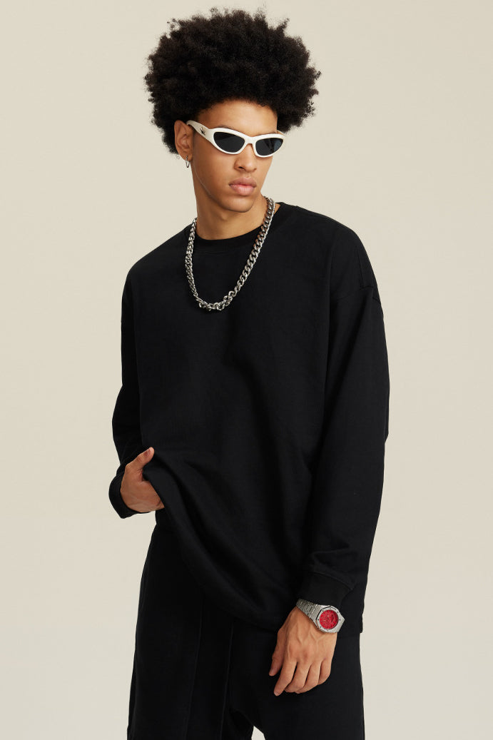Bequemes Langarm-Sweatshirt mit Rundhalsausschnitt für Herren