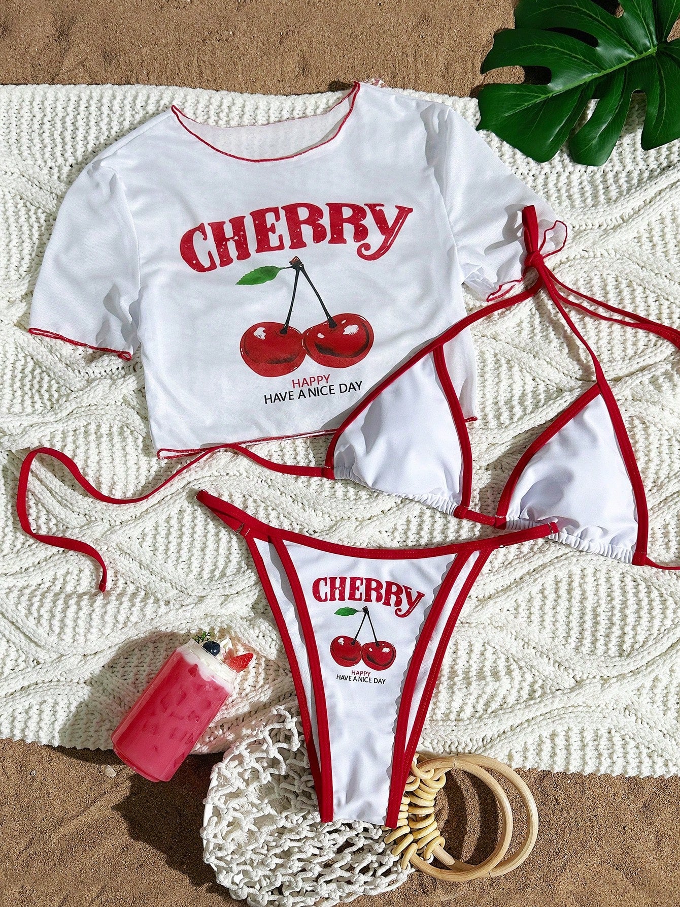 Cherry Bikini Ensemble