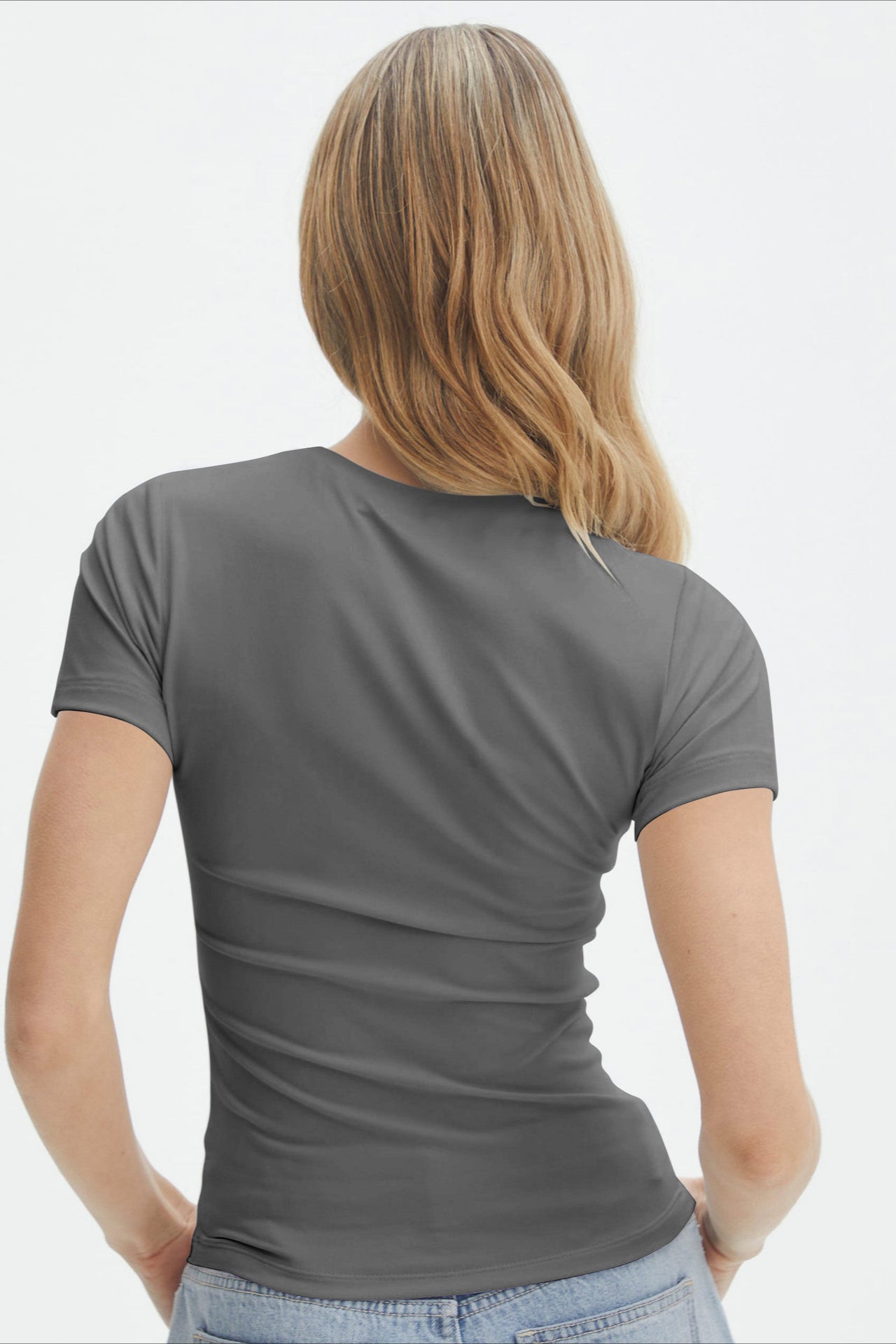 Lässiges Basic-T-Shirt mit Rundhalsausschnitt für Damen