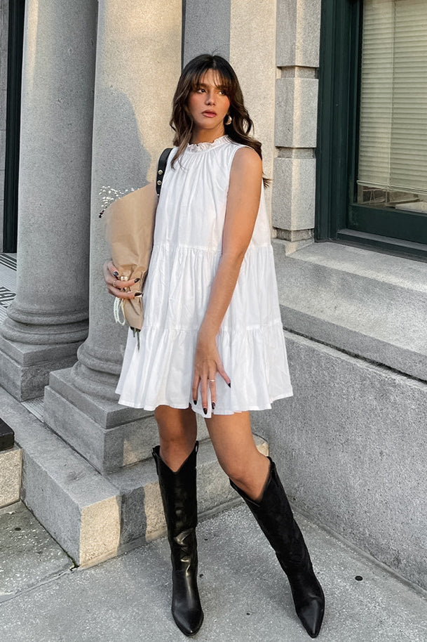 Emira Tiered High-Neck Dress