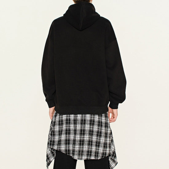 Winter-Sweatshirt mit Kapuze in Volltonfarbe