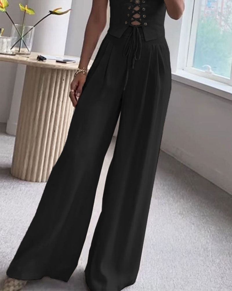 Matching Front Corset and Pants Set