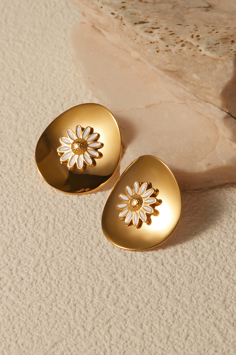 Elegant Daisy Disc Earrings