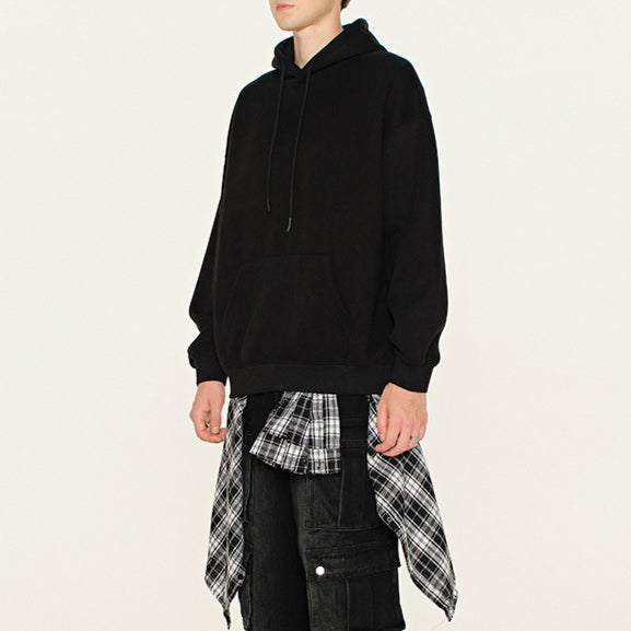 Winter-Sweatshirt mit Kapuze in Volltonfarbe
