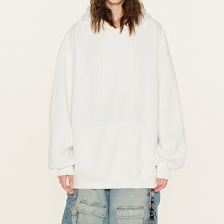 Winter-Sweatshirt mit Kapuze in Volltonfarbe