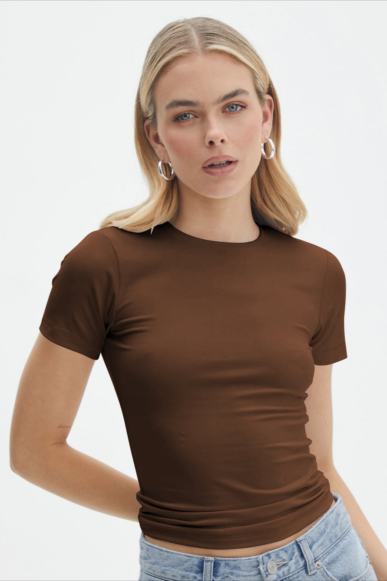 Damen Rundhals T-Shirt Vielseitig