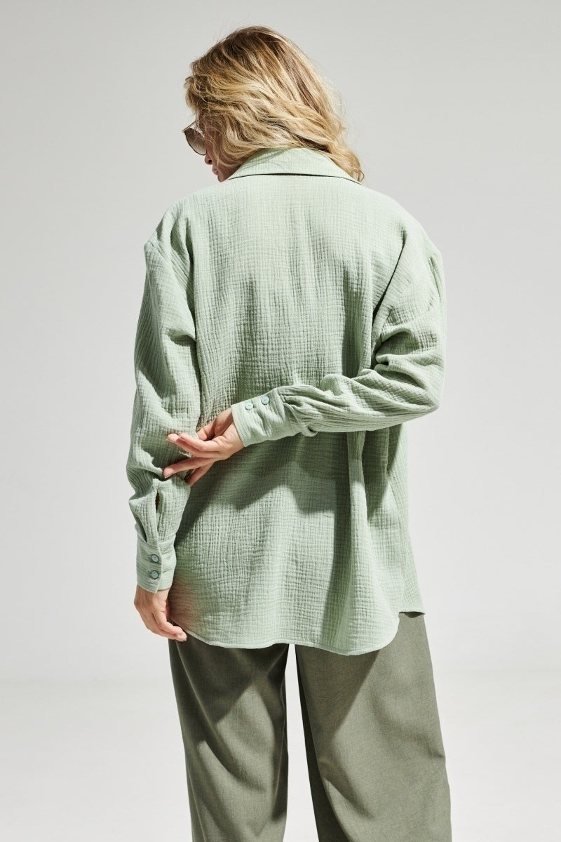 Radiant Frame Button-Up Oversized Shirt