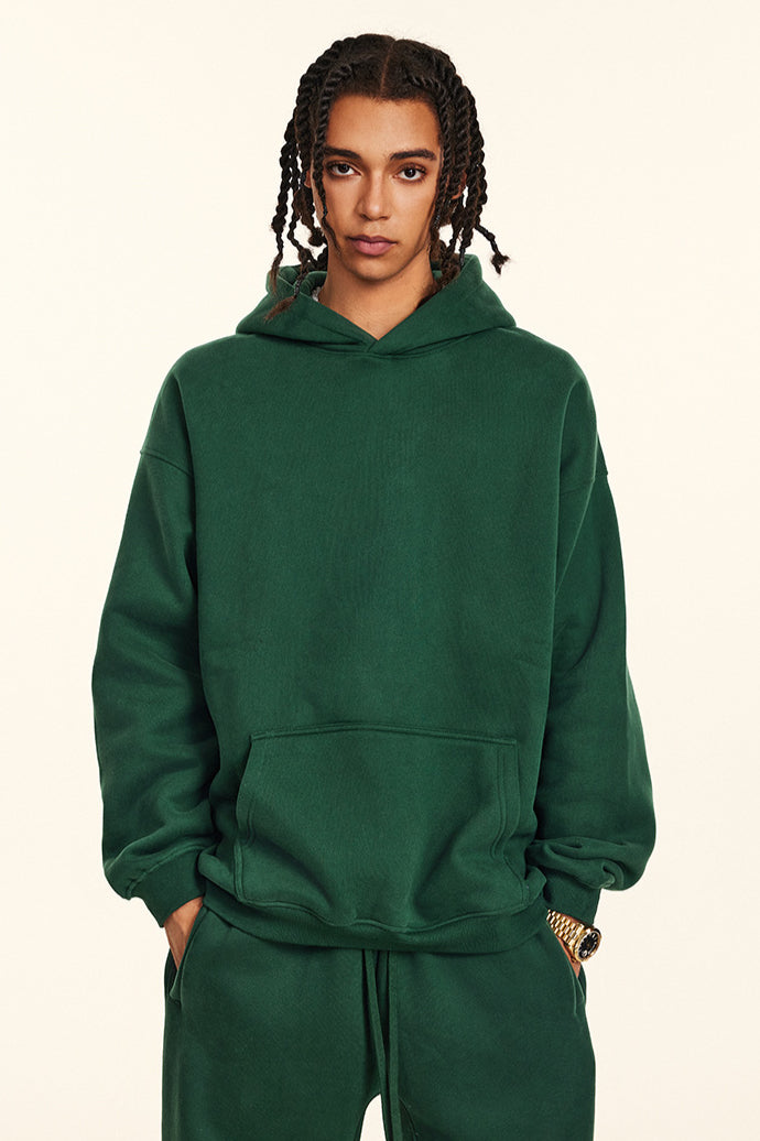 Relaxed Urban Style Solid Color Hoodie